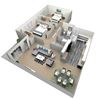 2 Bedroom 1 Bathroom Floor Plan 2 Bedroom 1 Bathroom Floor Plan 796 Sq.Ft. at Country Village Apartments, Jurupa Valley, CA, 91752